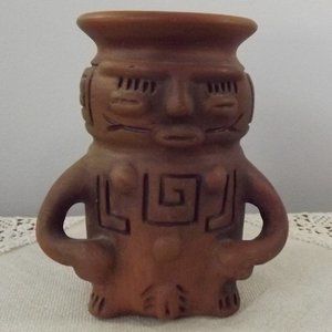 Vintage Anatomically Correct Tribal Clay Pottery Vase